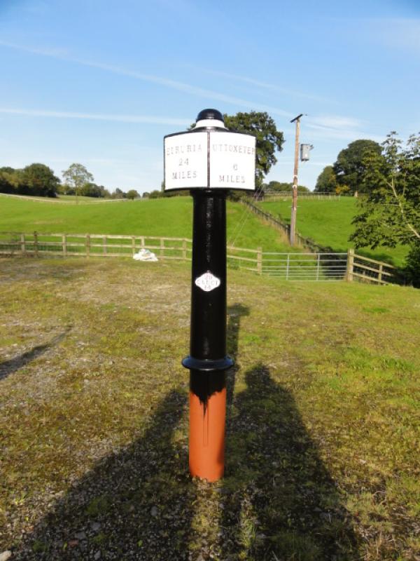Painted milepost 24 before installation