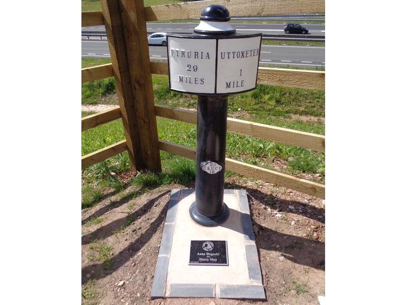 Milepost 29 with plaque
